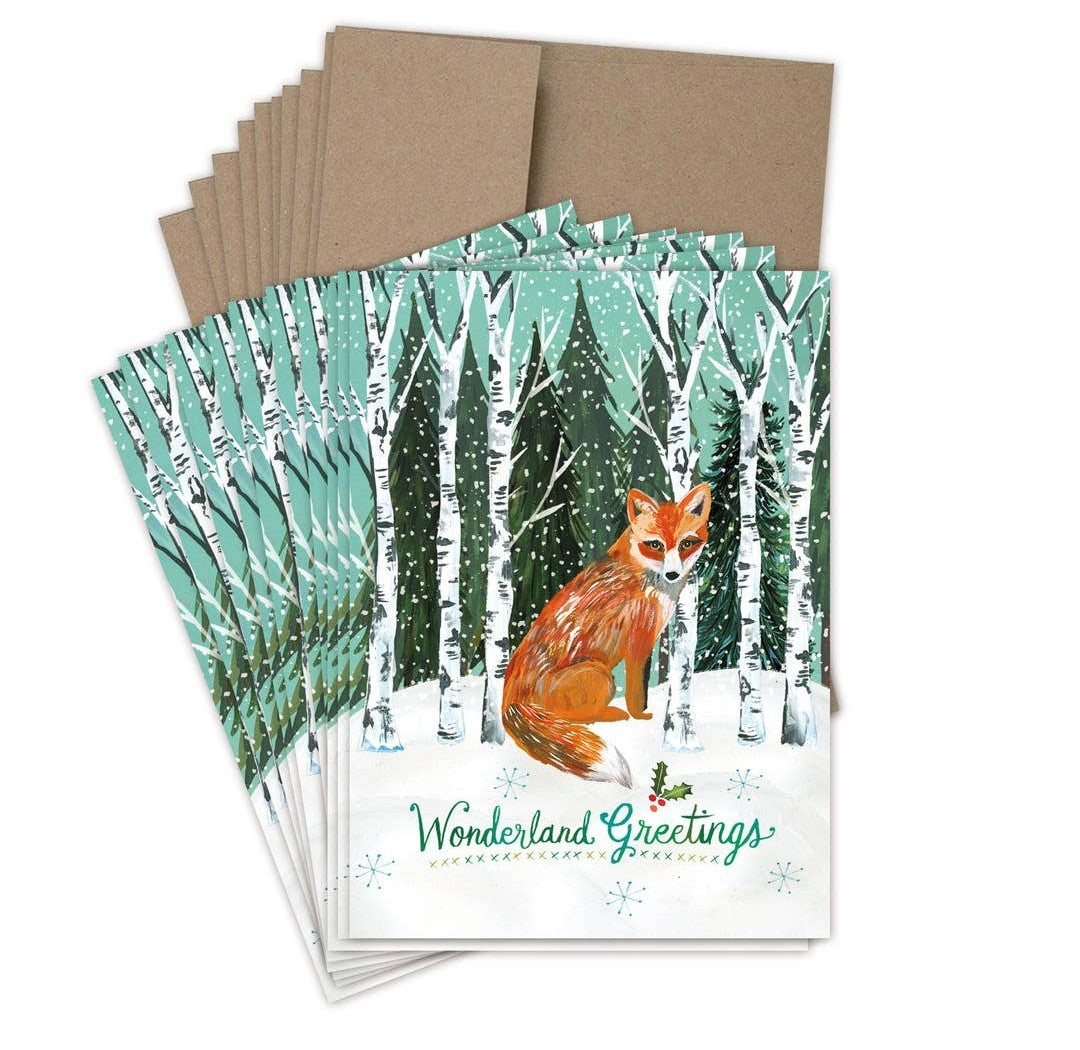 Wonderland Fox Boxed Holiday Cards