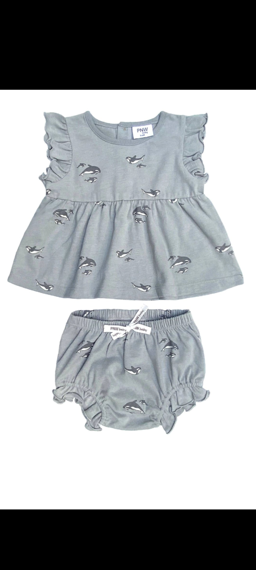 PNW Baby Tunic Bloomer set  - Orcas