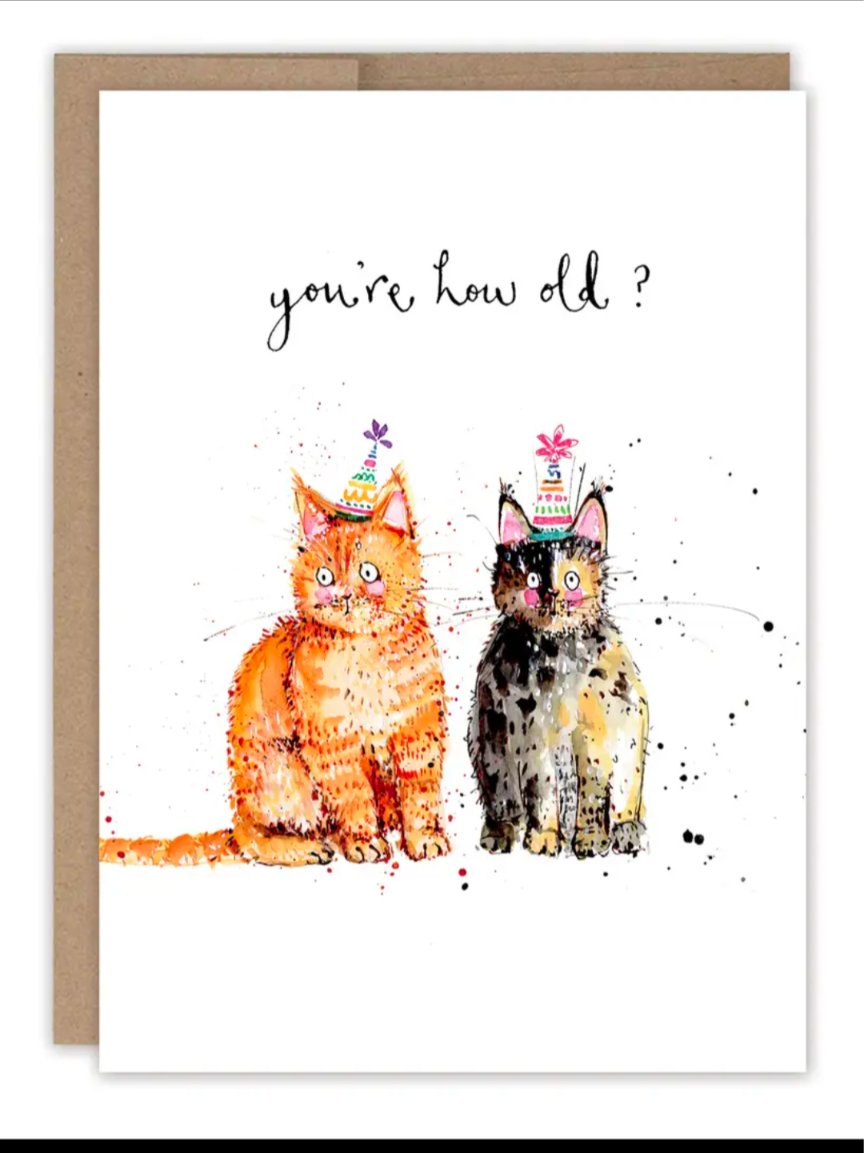 Cats You're How Old Birthday Card