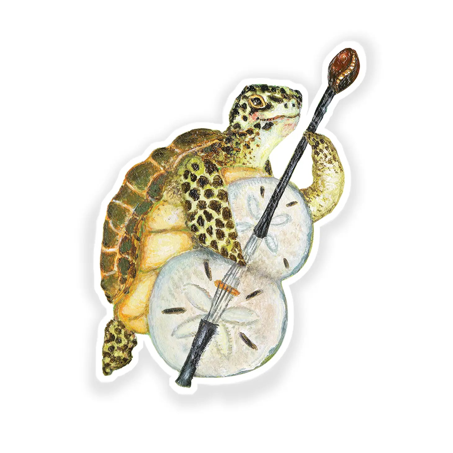 Sea Turtle Bassist Vinyl Sticker