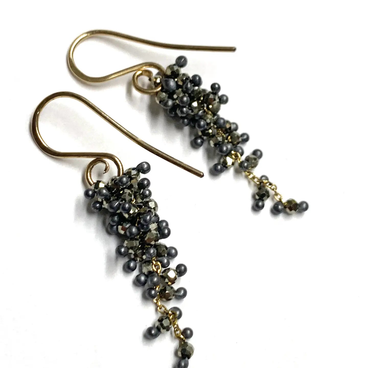 Small Pyrite Wisteria Earrings