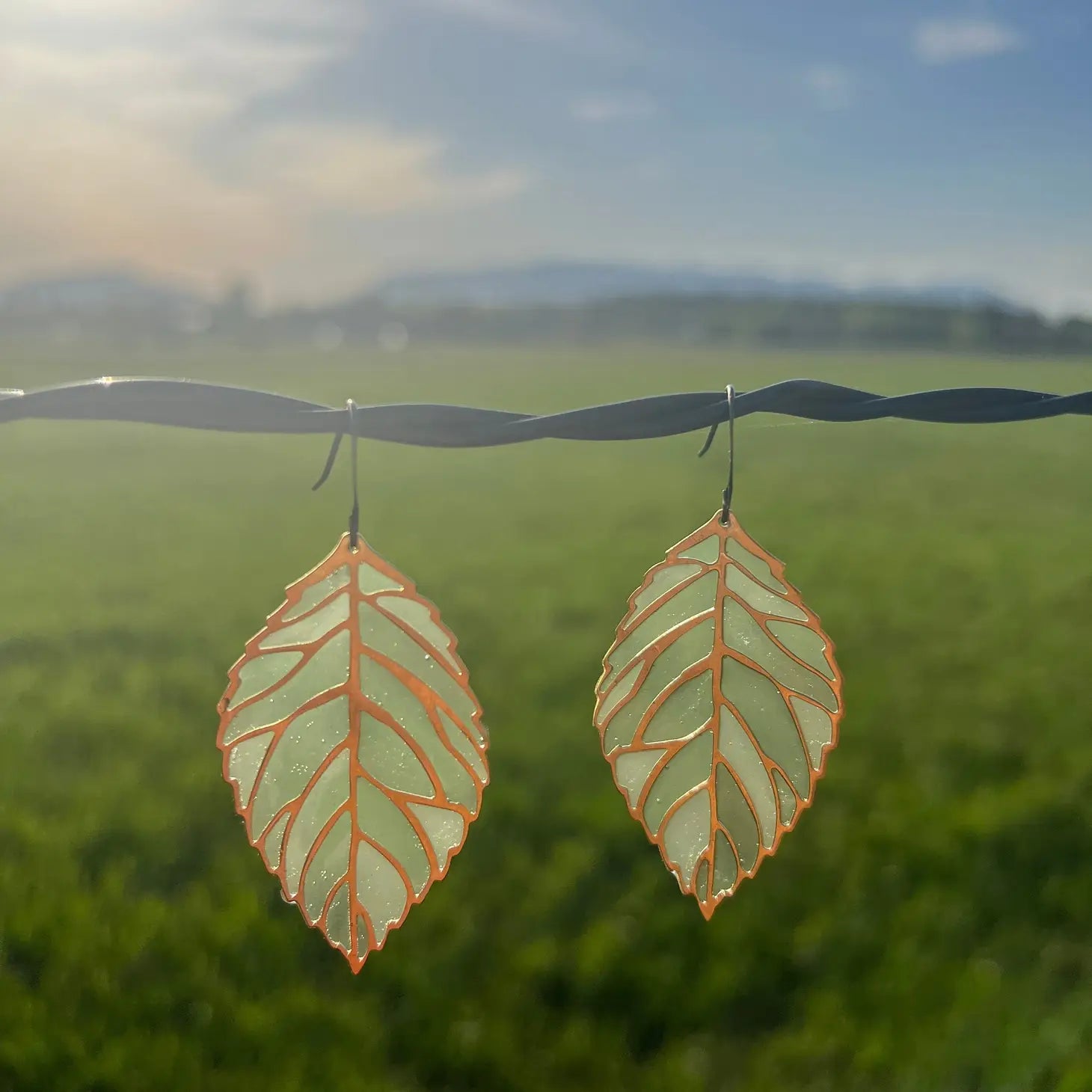 Spring Growth Stained Glass Resin Earrings