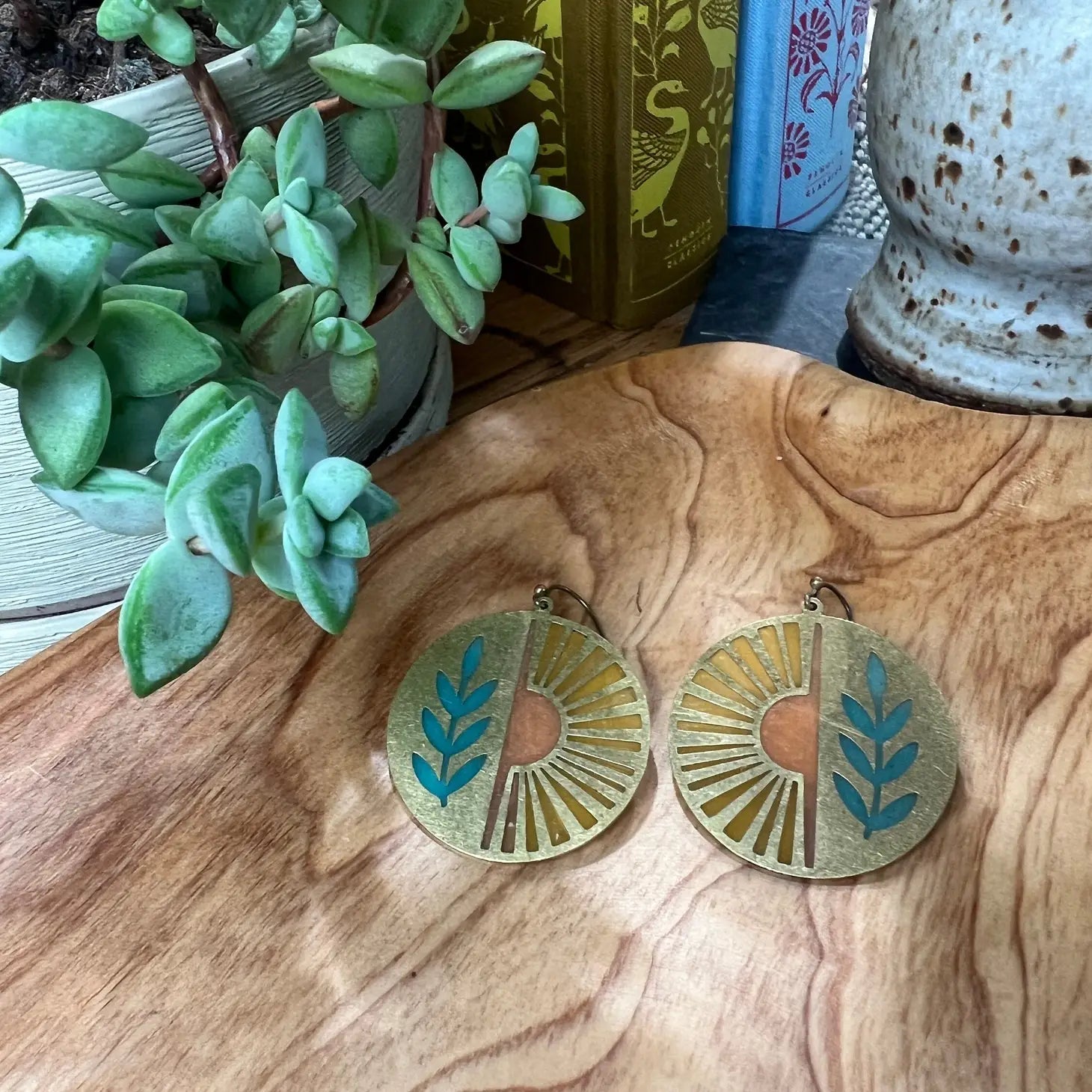 Sunbeam Stained Glass Resin Earrings