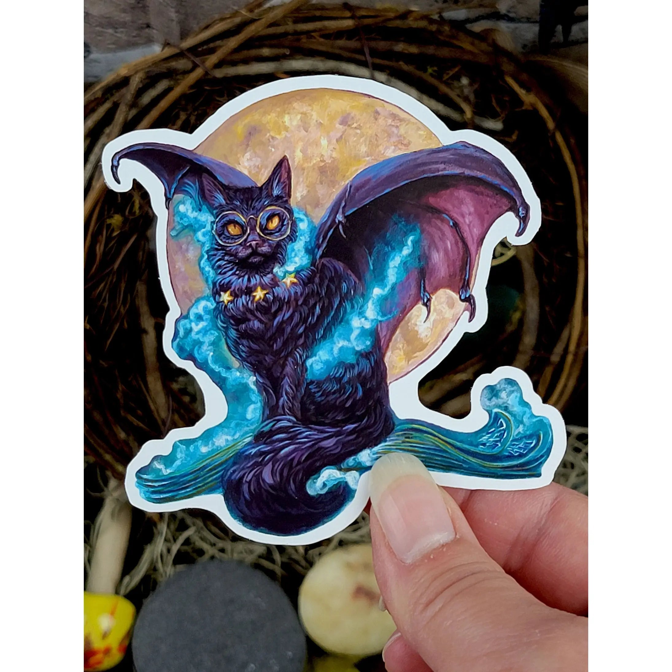 Trasnfiguration Spell Dragon Cat Sticker