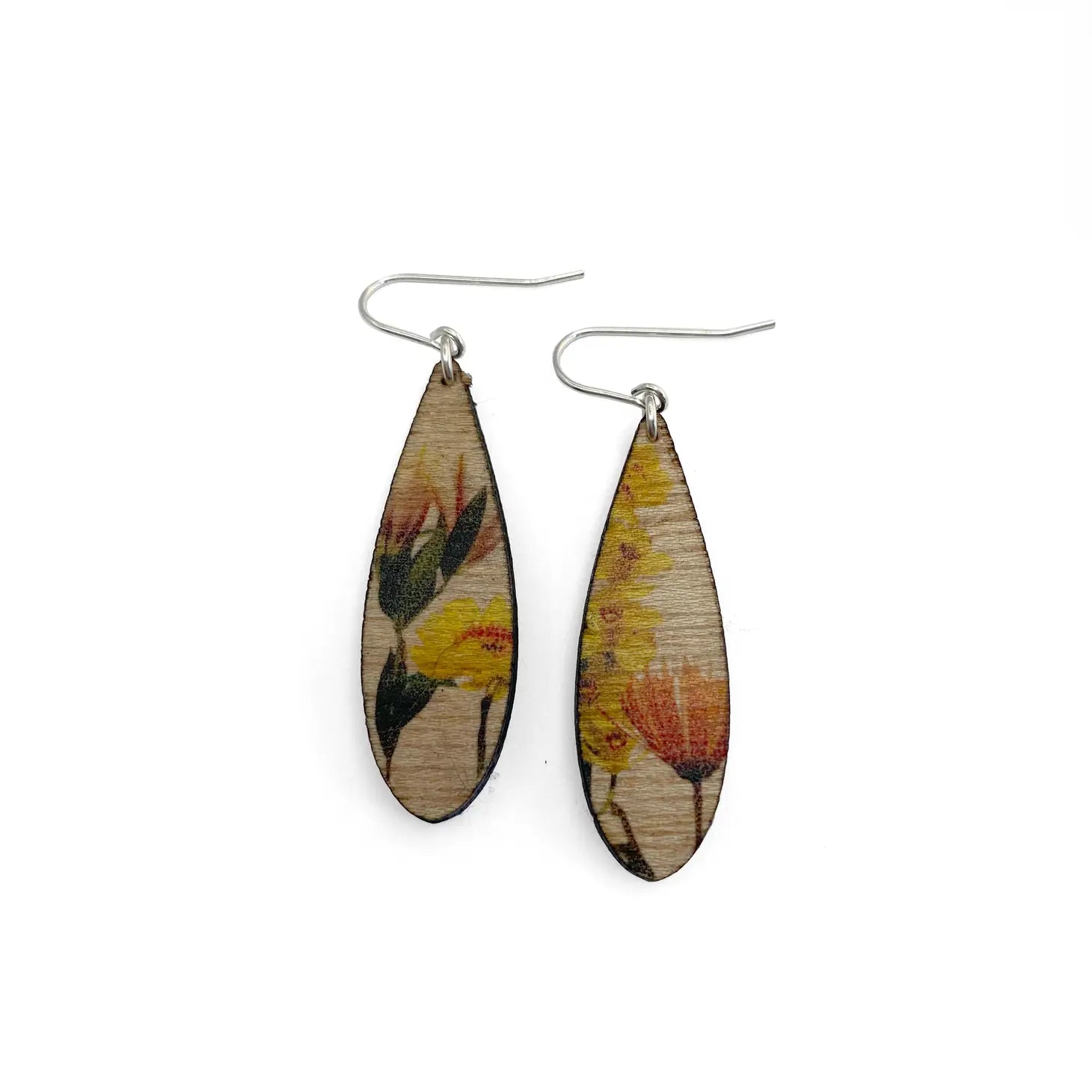 Wood Drip Bouquet Earrings