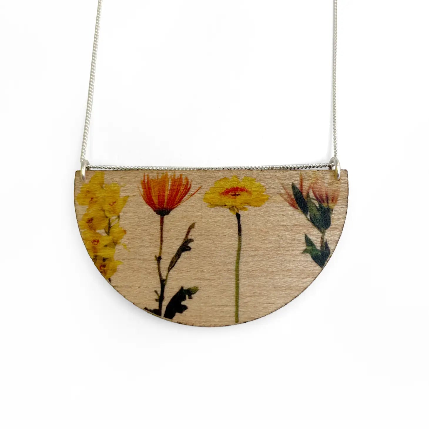 Wood Drop Bouquet Necklace