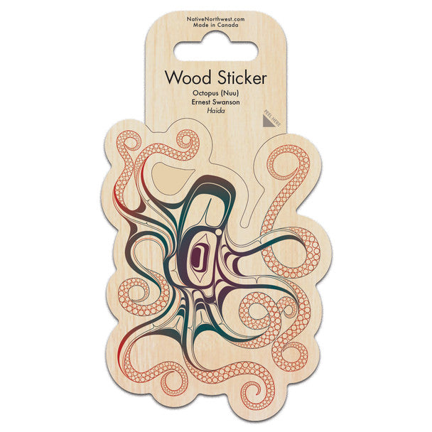 Wood Sticker | Octopus (NUU) Ernest Swanson (Haida)