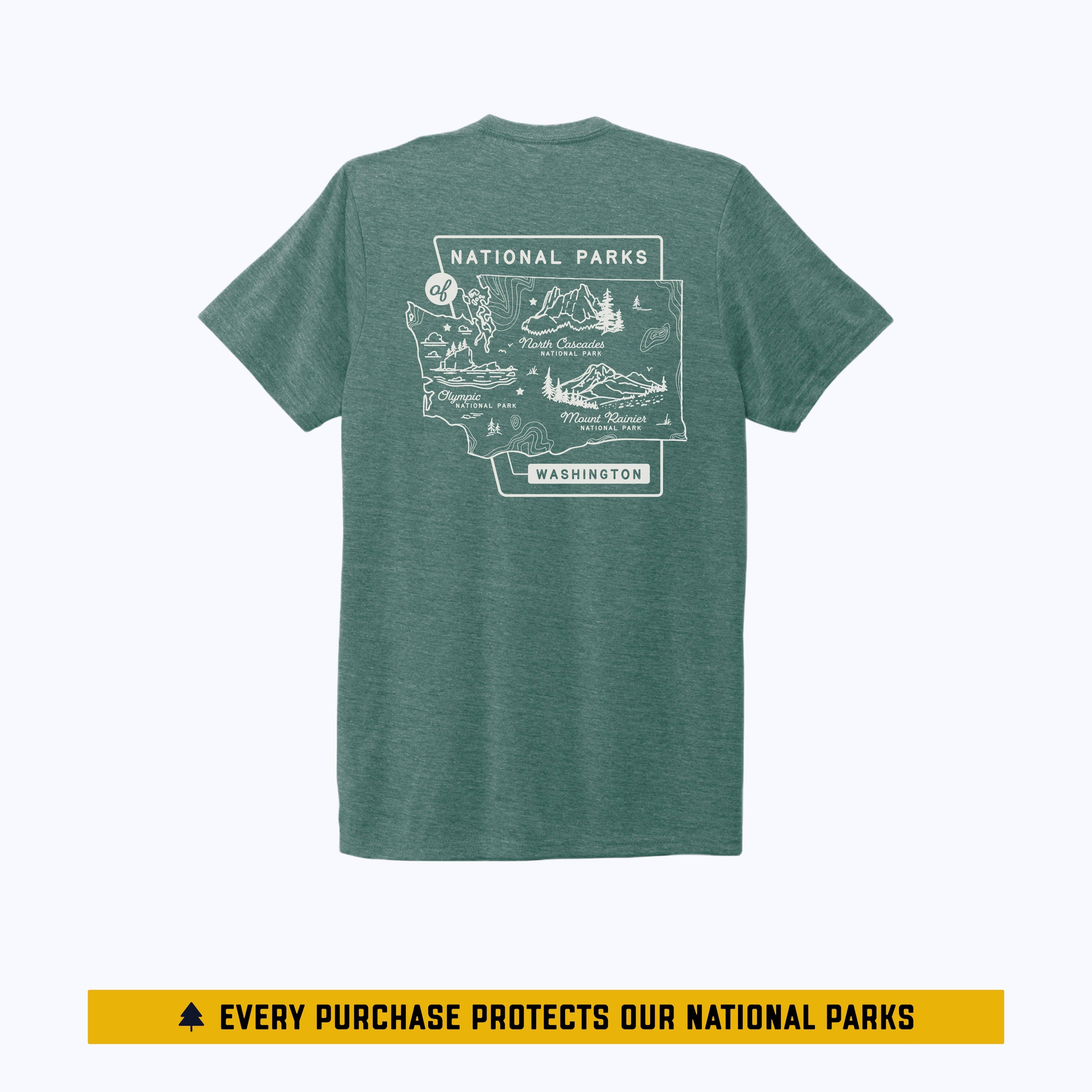 Washington National Parks Eco Tee - Sea Green: XL