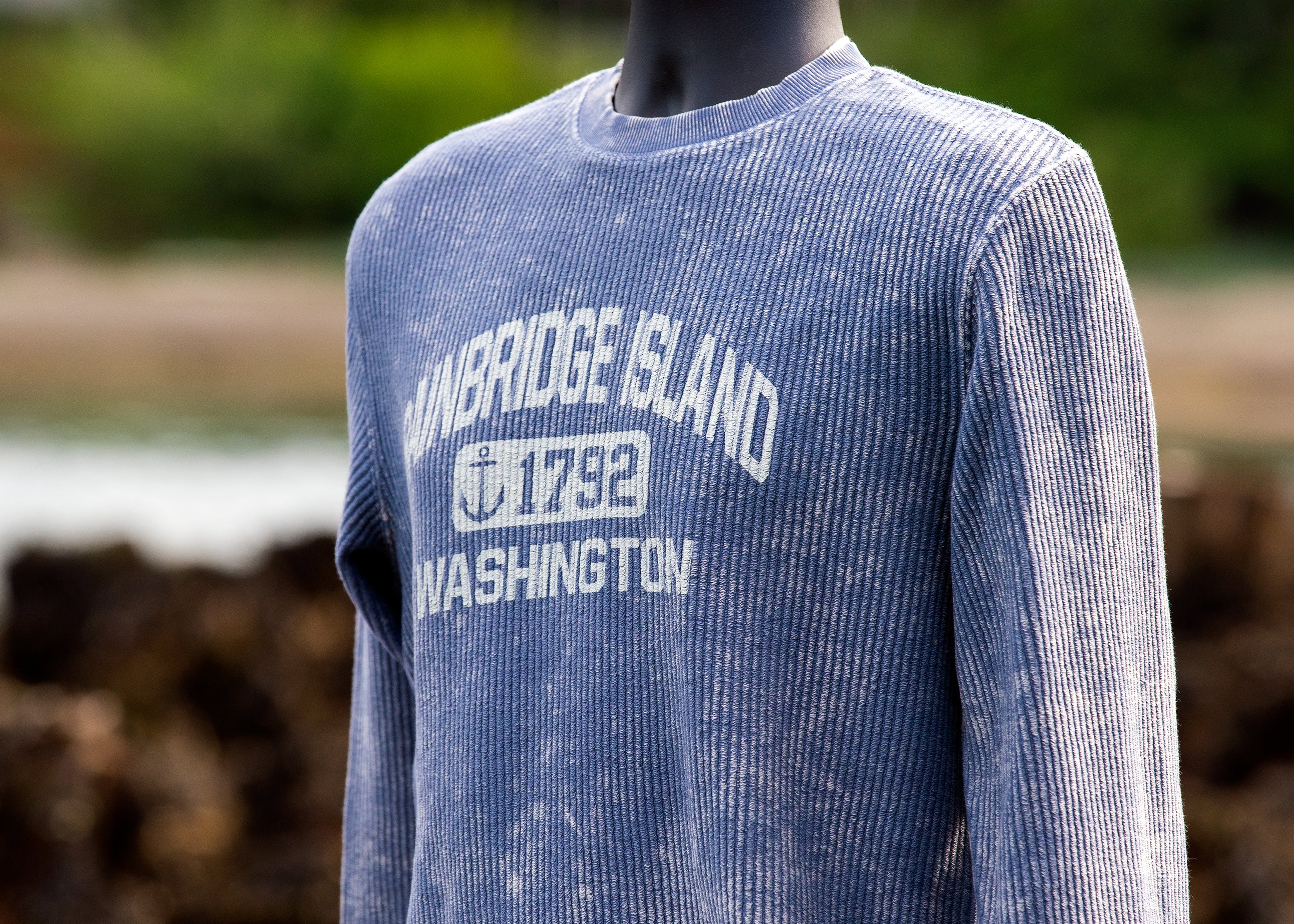 Bainbridge Island Harbor Corded Crew | Steel Blue