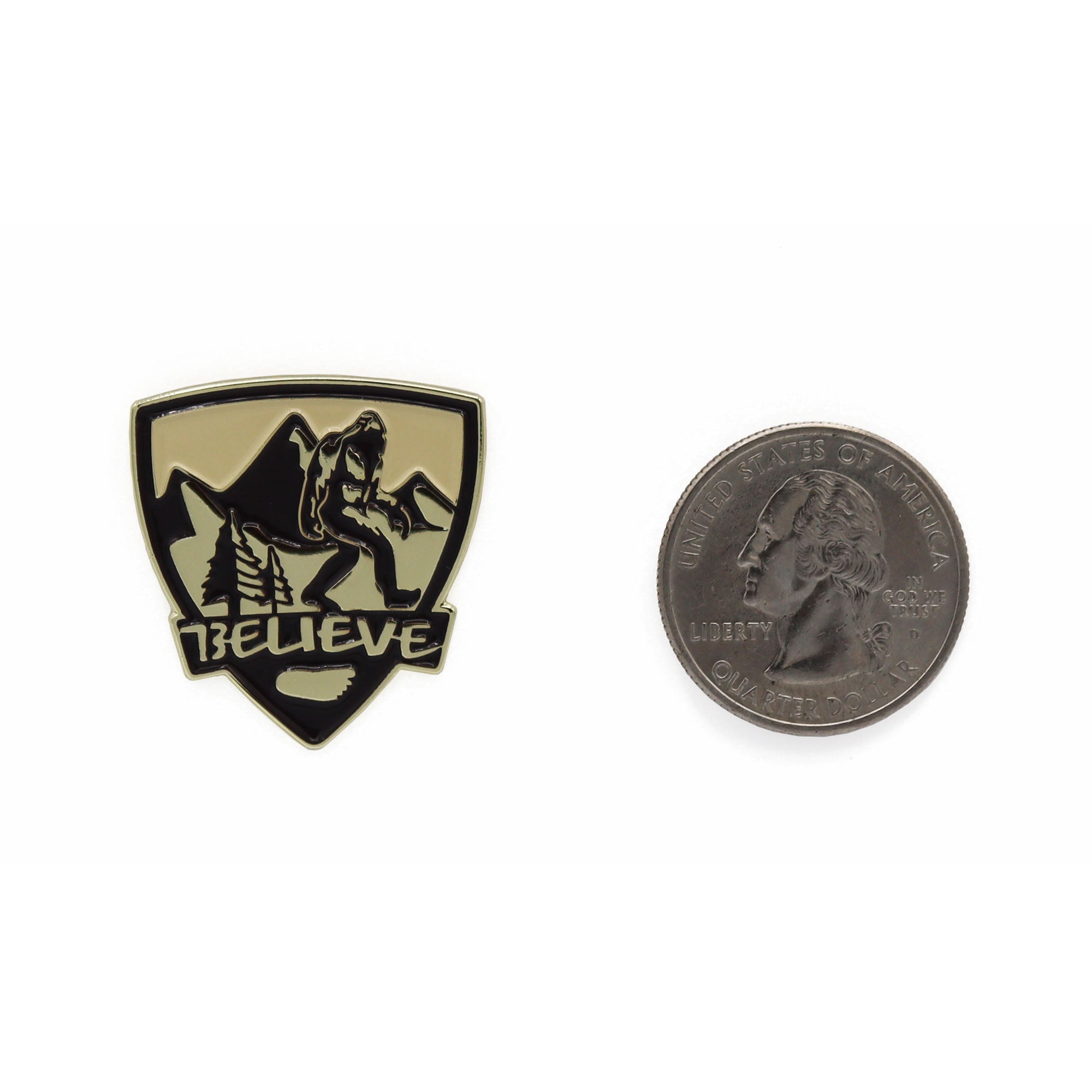 Bigfoot Believe Shield - Lapel Pin