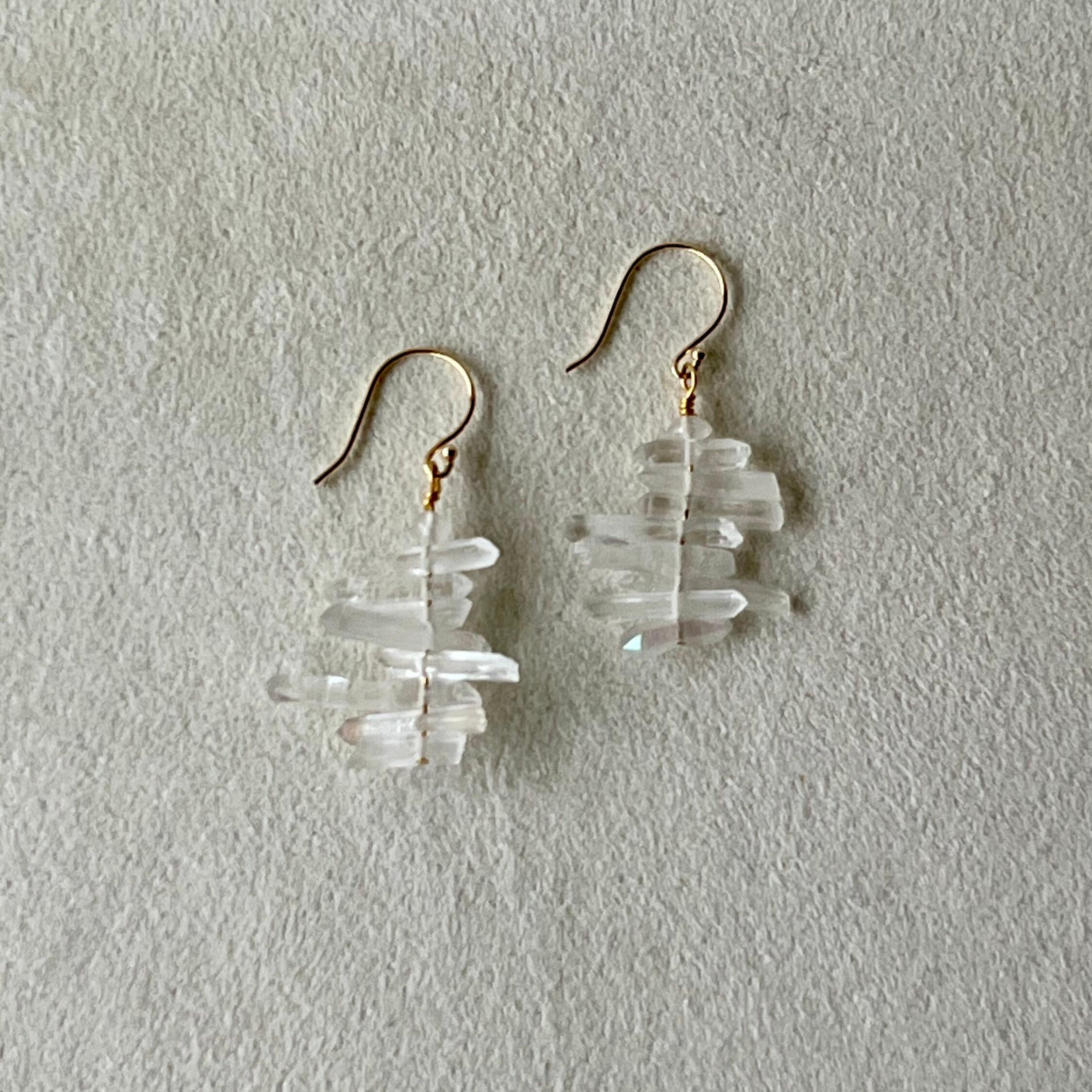 Icicle Earrings Crystal Quartz Earrings: Sterling Silver