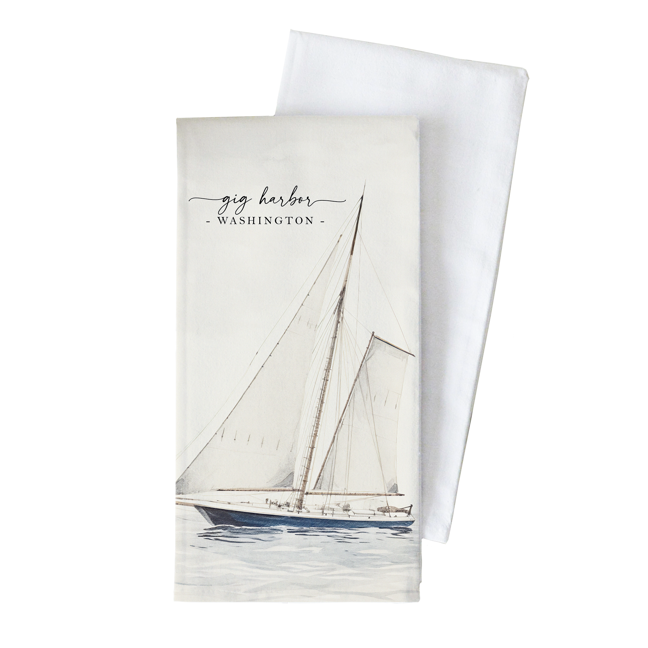 Bainbridge Island Sailboat Tea Towel