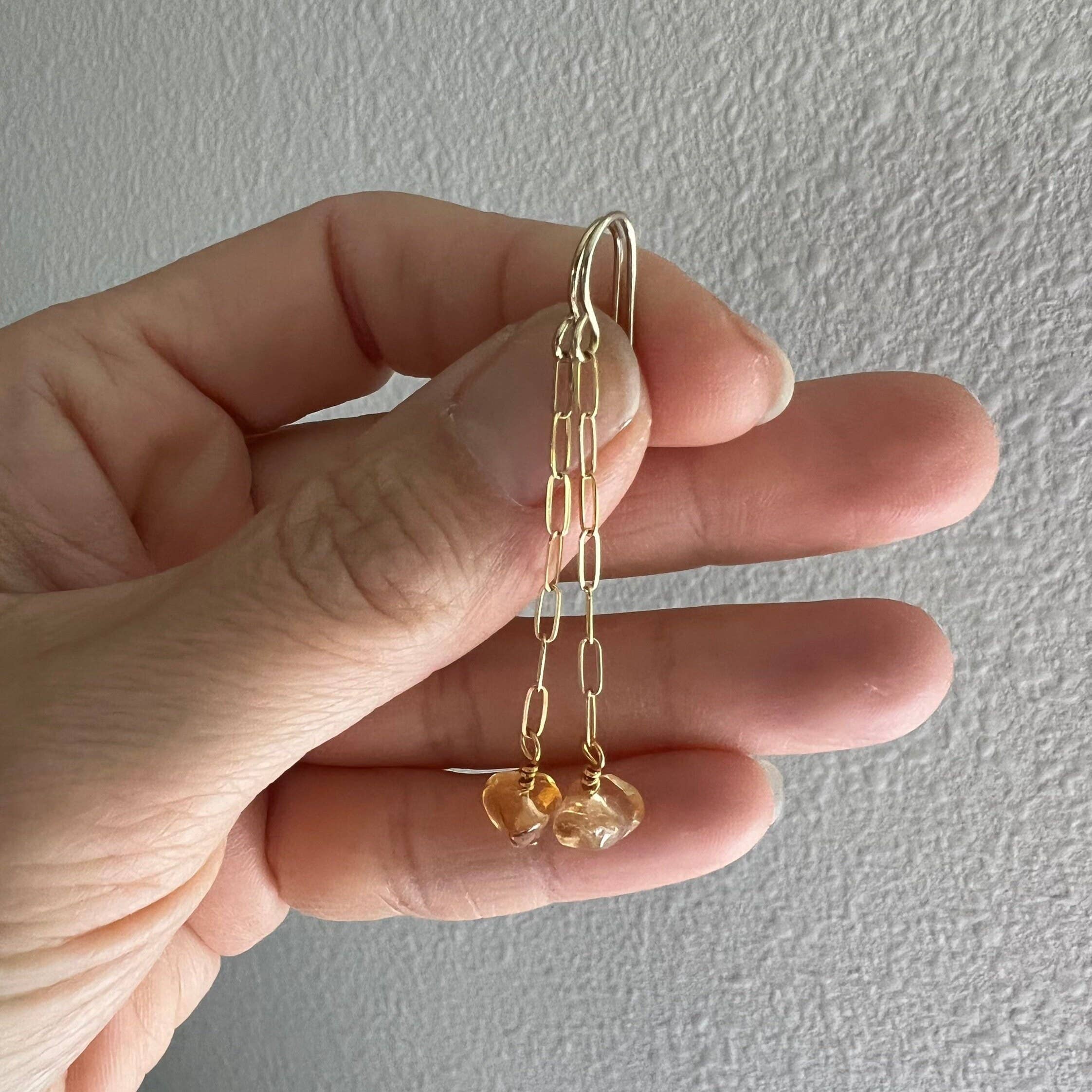 Citrine Chain Earrings