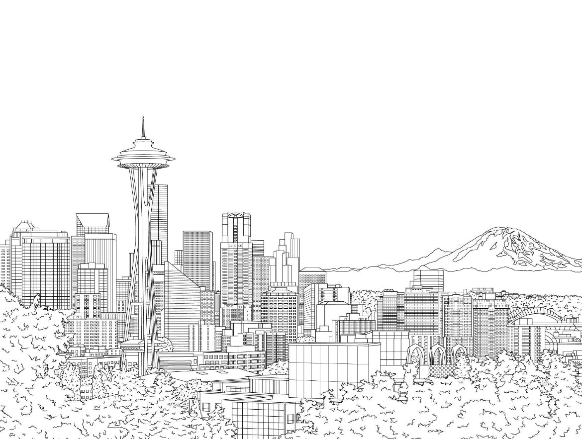 Color Seattle Coloring Book