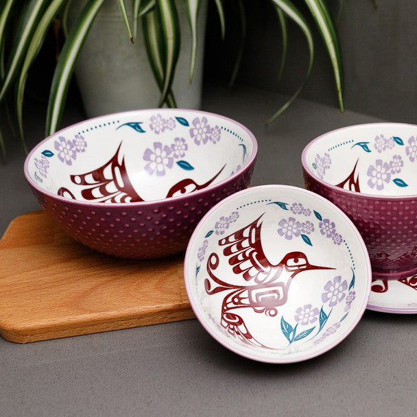 Hummingbird by Francis Dick Medium Porcelain Bowl