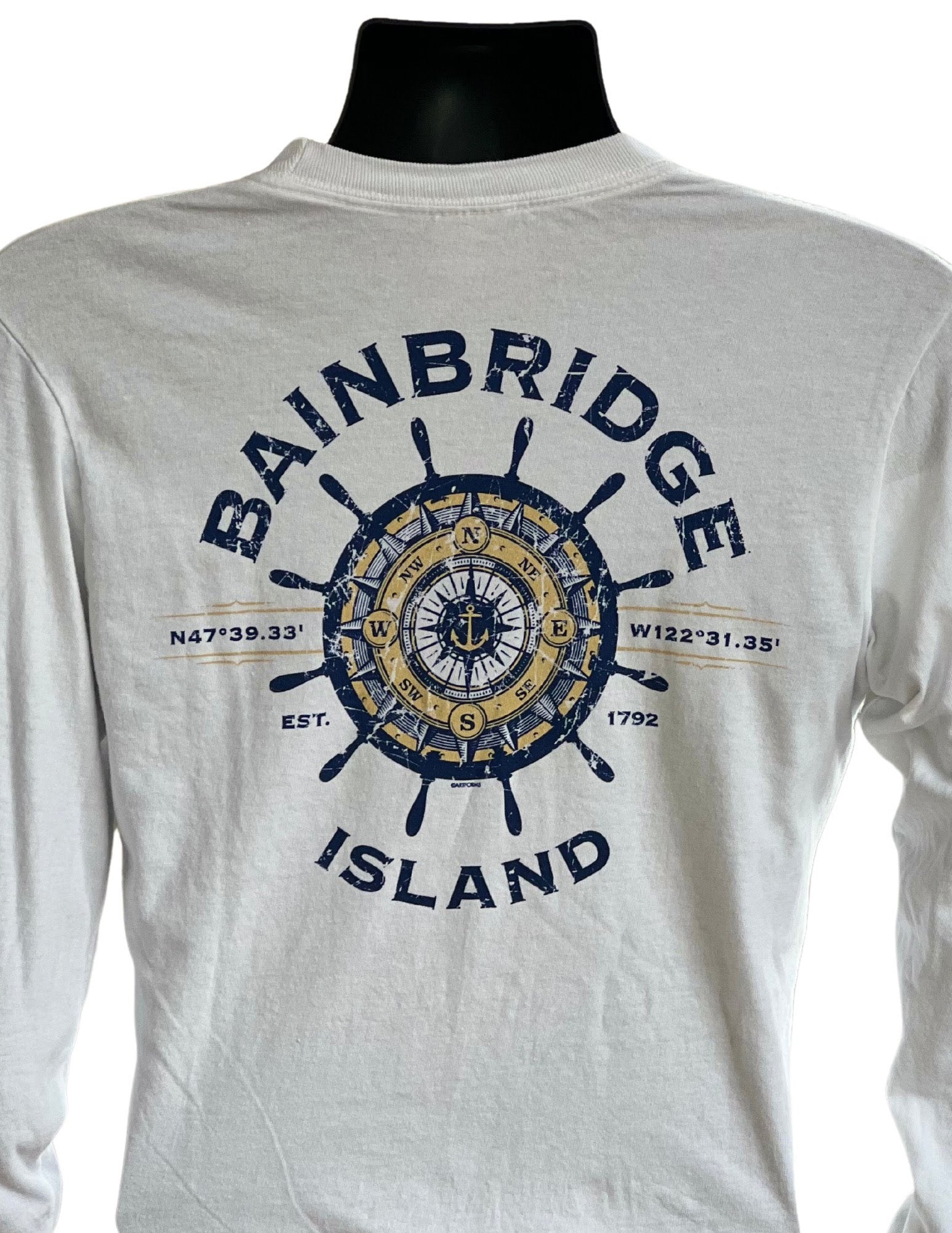 Bainbridge Island Harbormaster Long Sleeve Shirt - White