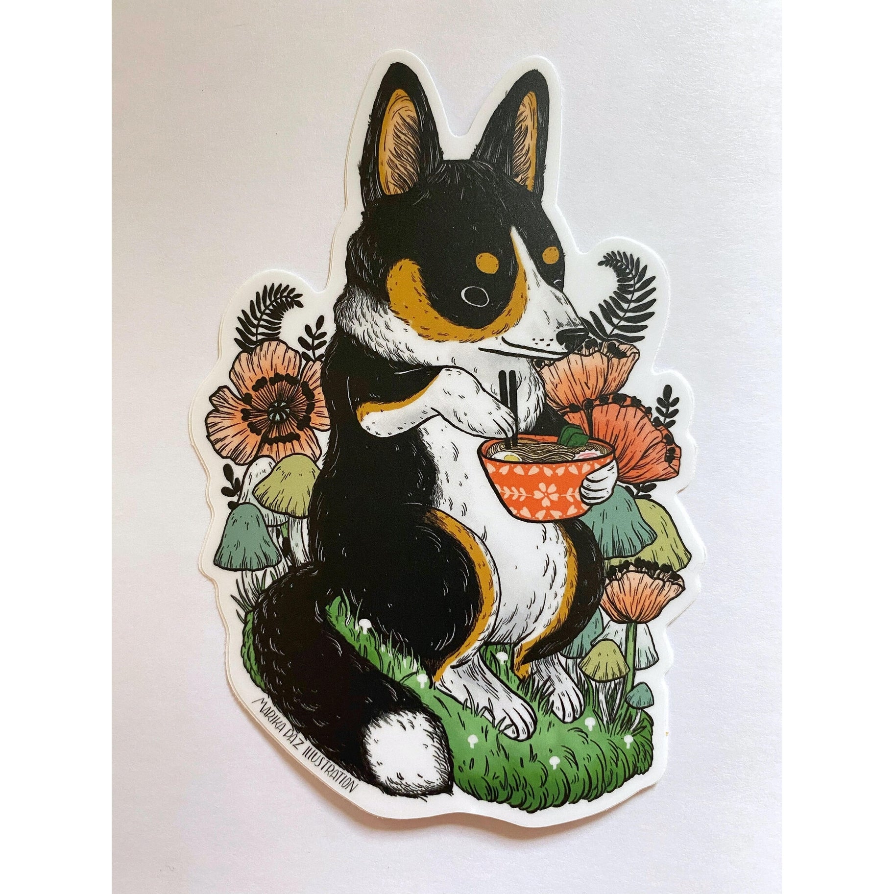 Corgi Ramen Sticker