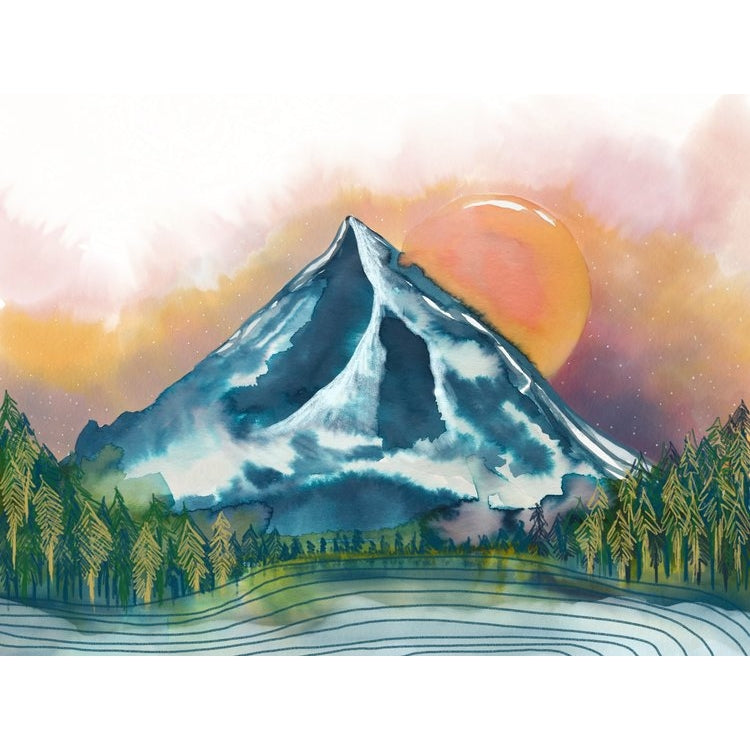 9'' x 12'' Mt. Hood at Dusk Art Print