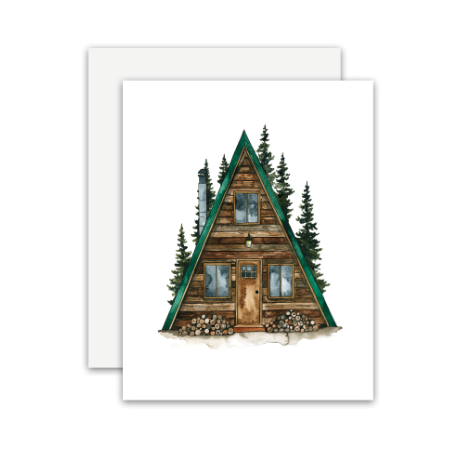 A-Frame Cabin Card