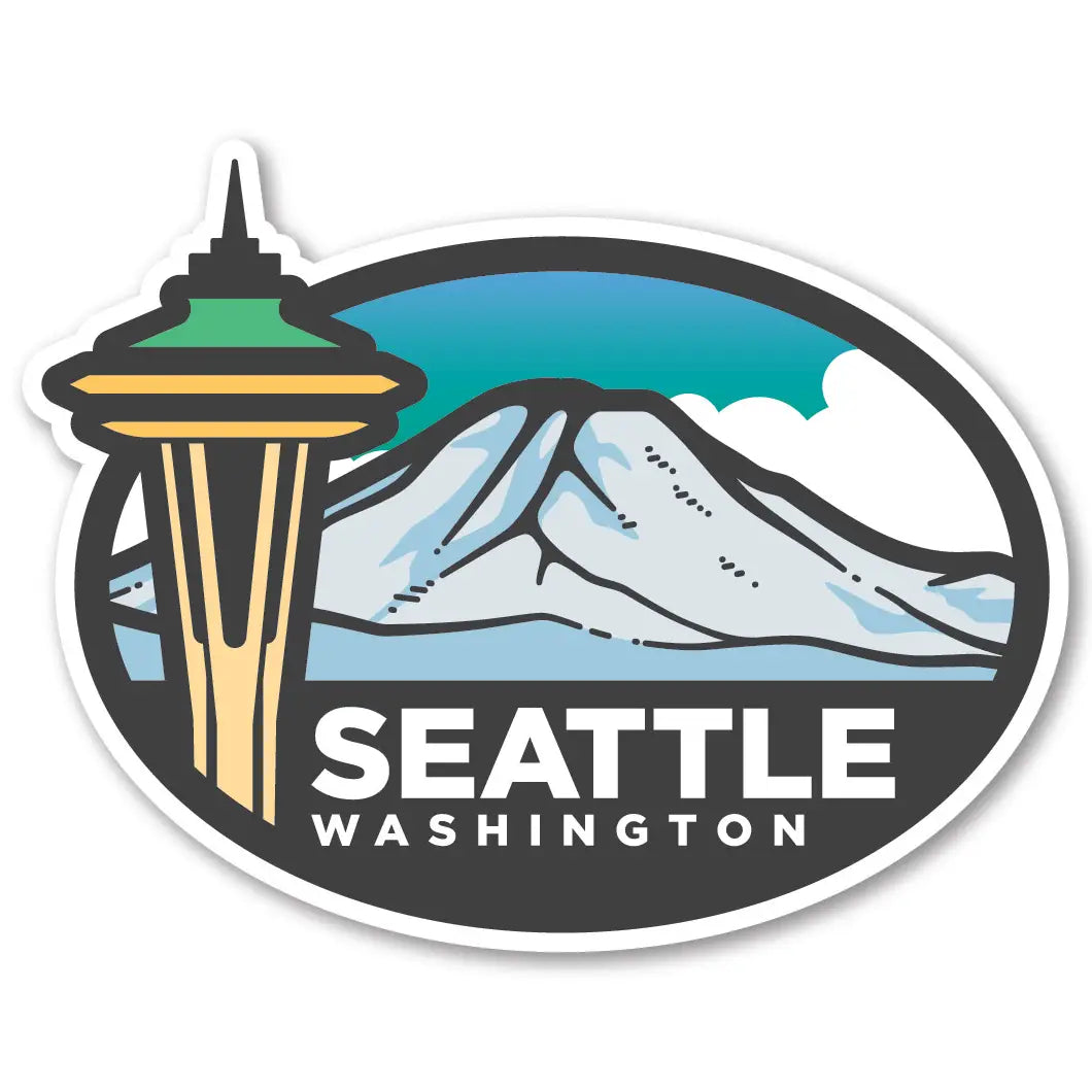 Acrylic Magnet Seattle Washington Space Needle Oval Badge