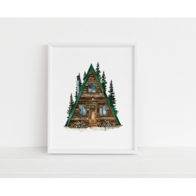 A-Frame Cabin Print