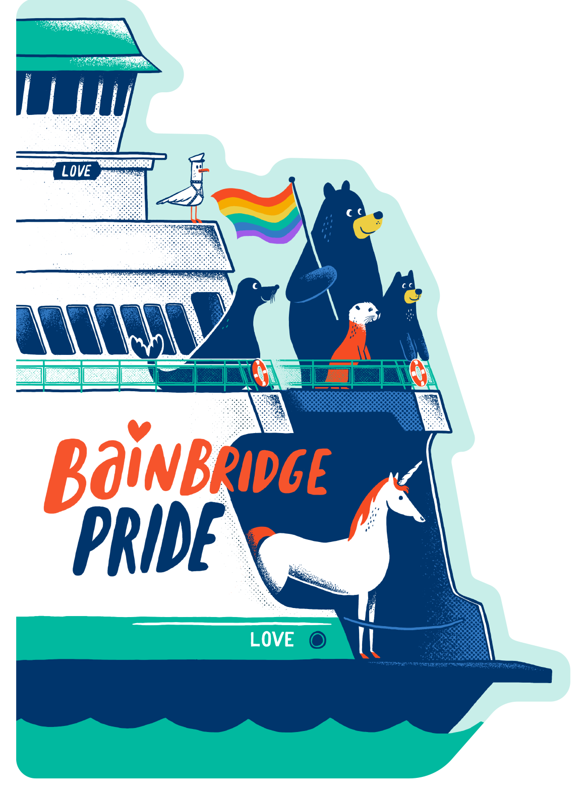 All Aboard Pride Ferry Stickers