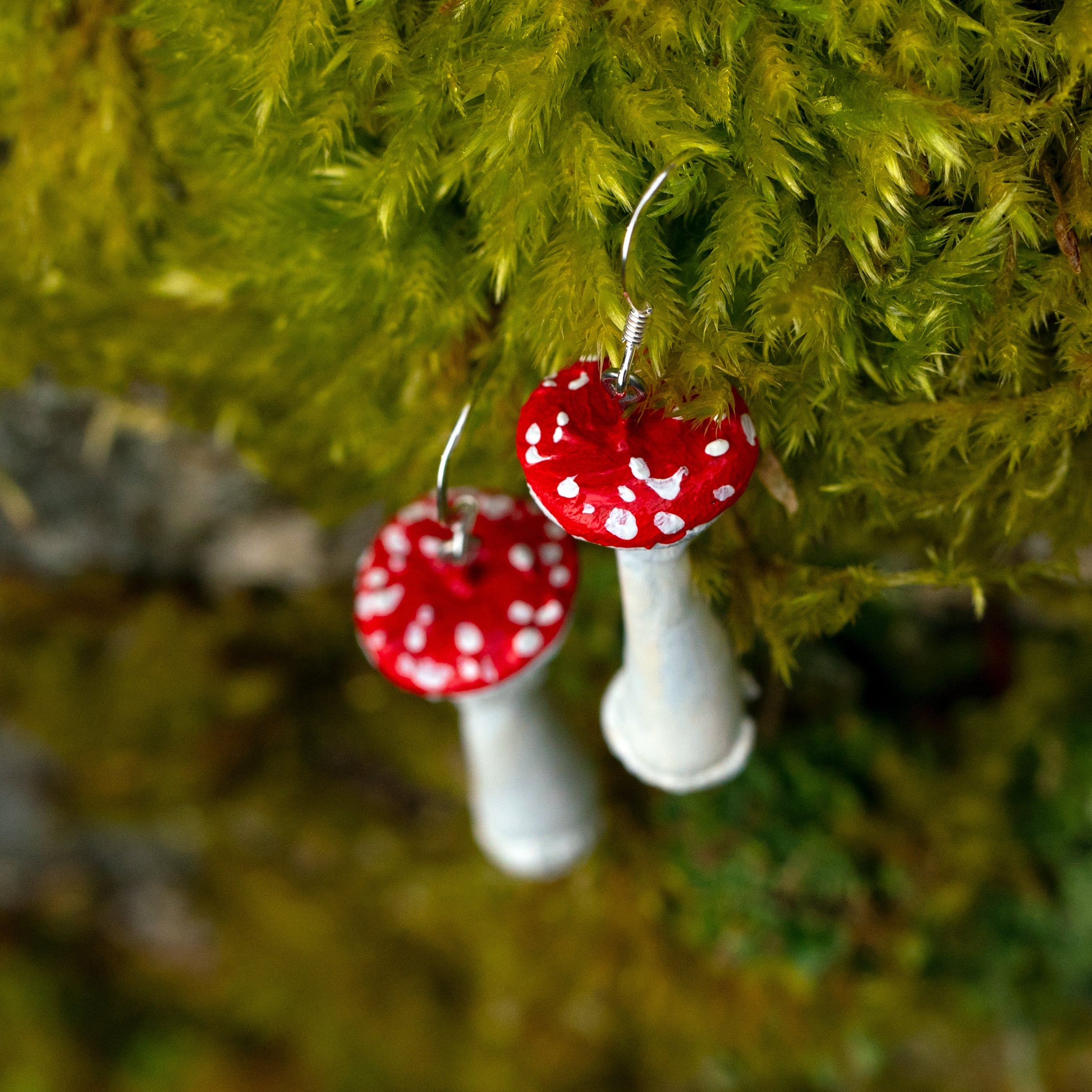 Amanita Muscaria Mushroom Earrings