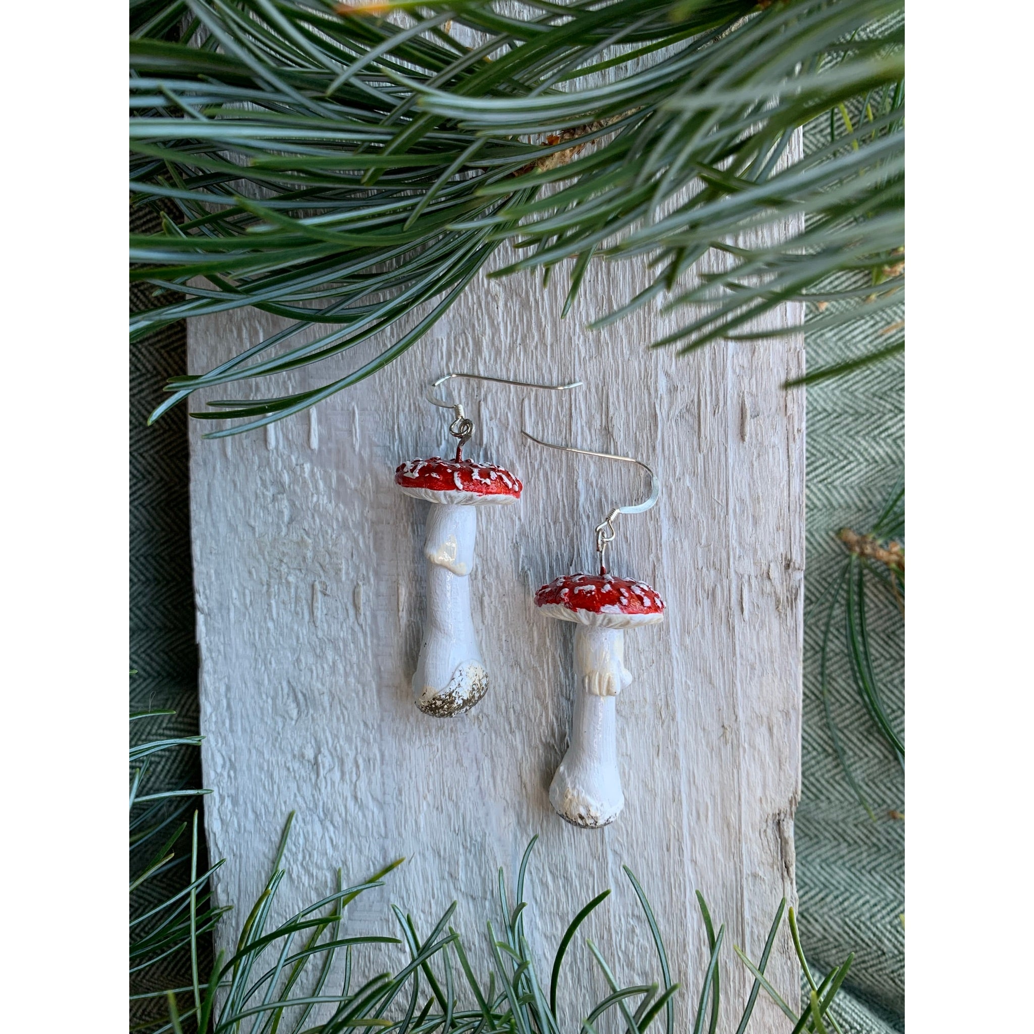 Amanita Muscaria Mushroom Earrings