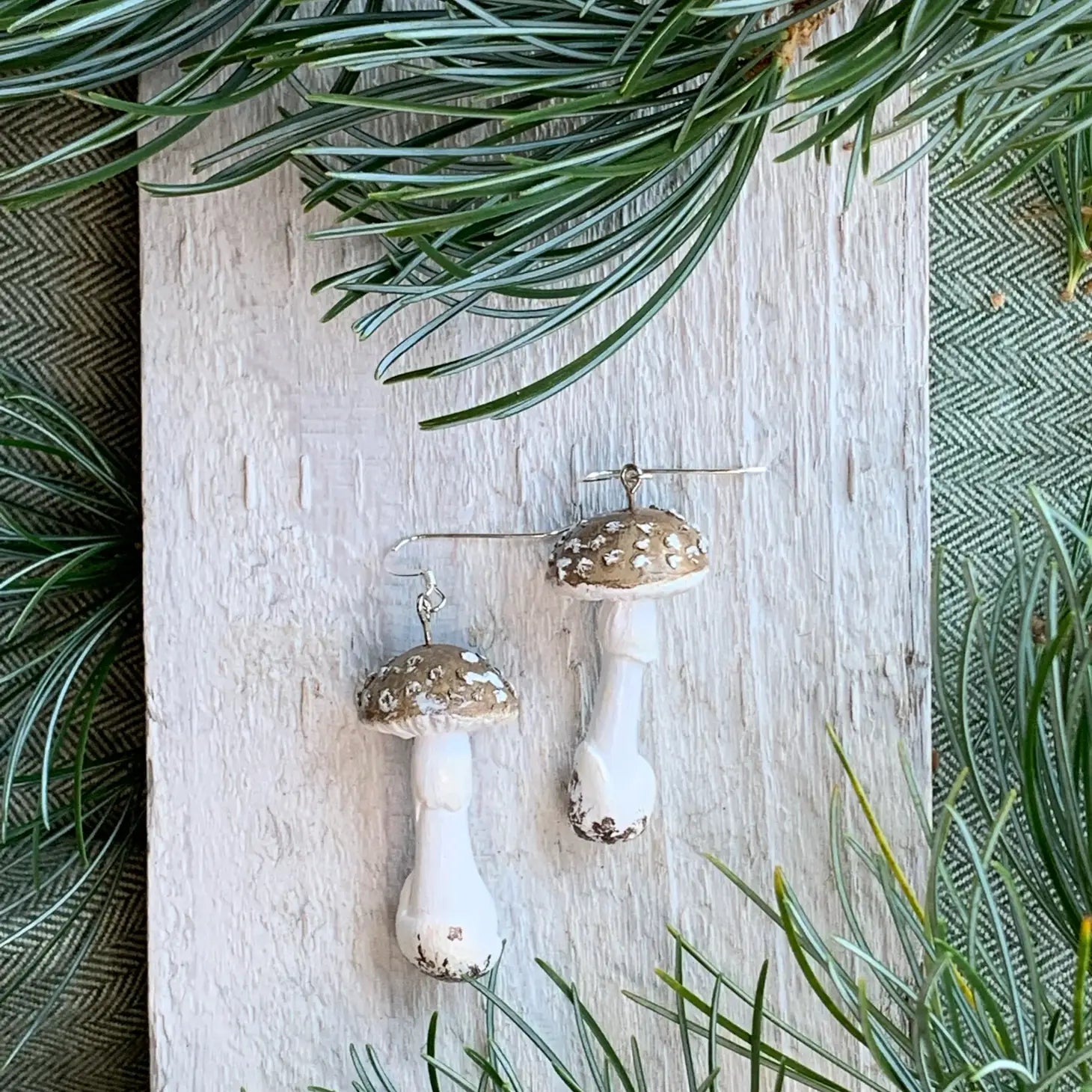 Amanita Pantherina Mushroom Earrings