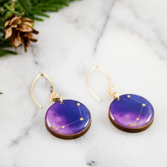 Aries Handpainted Constellation Earrings