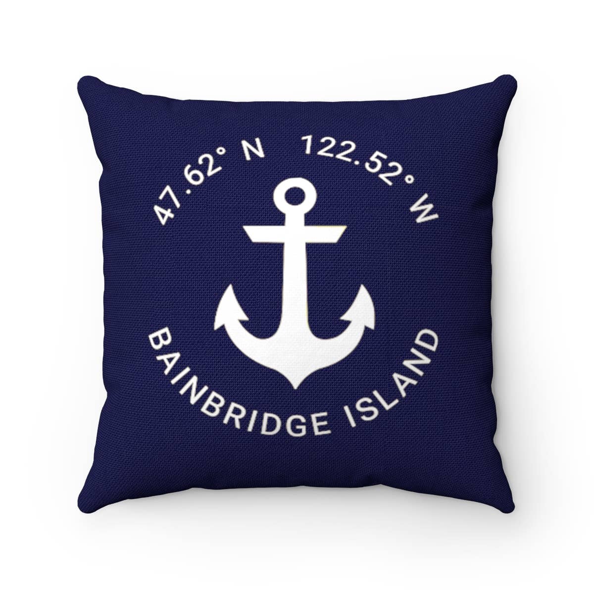 Bainbridge Island Latitude Longitude Accent Pillow (18x18)