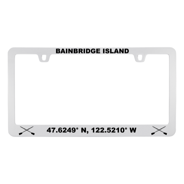 Bainbridge Island Chrome Metal License Plate Frame