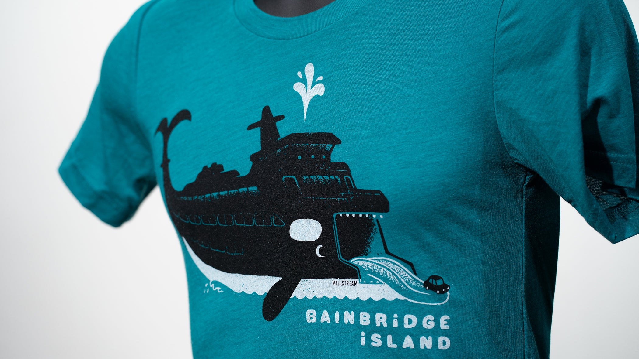 Bainbridge Island Orca Ferry Short Sleeve Shirt | Teal