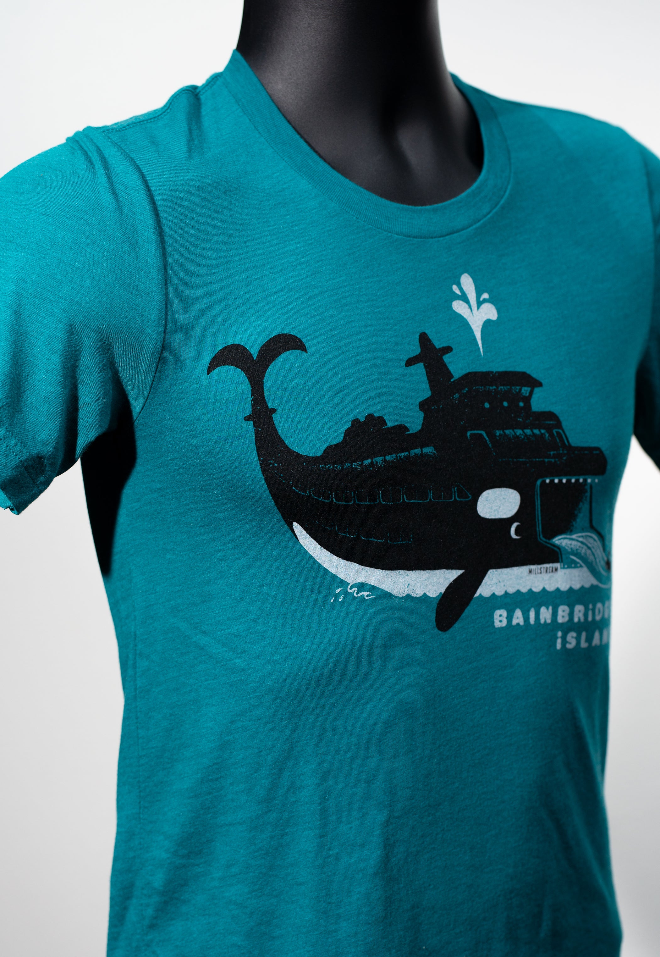 Bainbridge Island Orca Ferry Short Sleeve Shirt | Teal