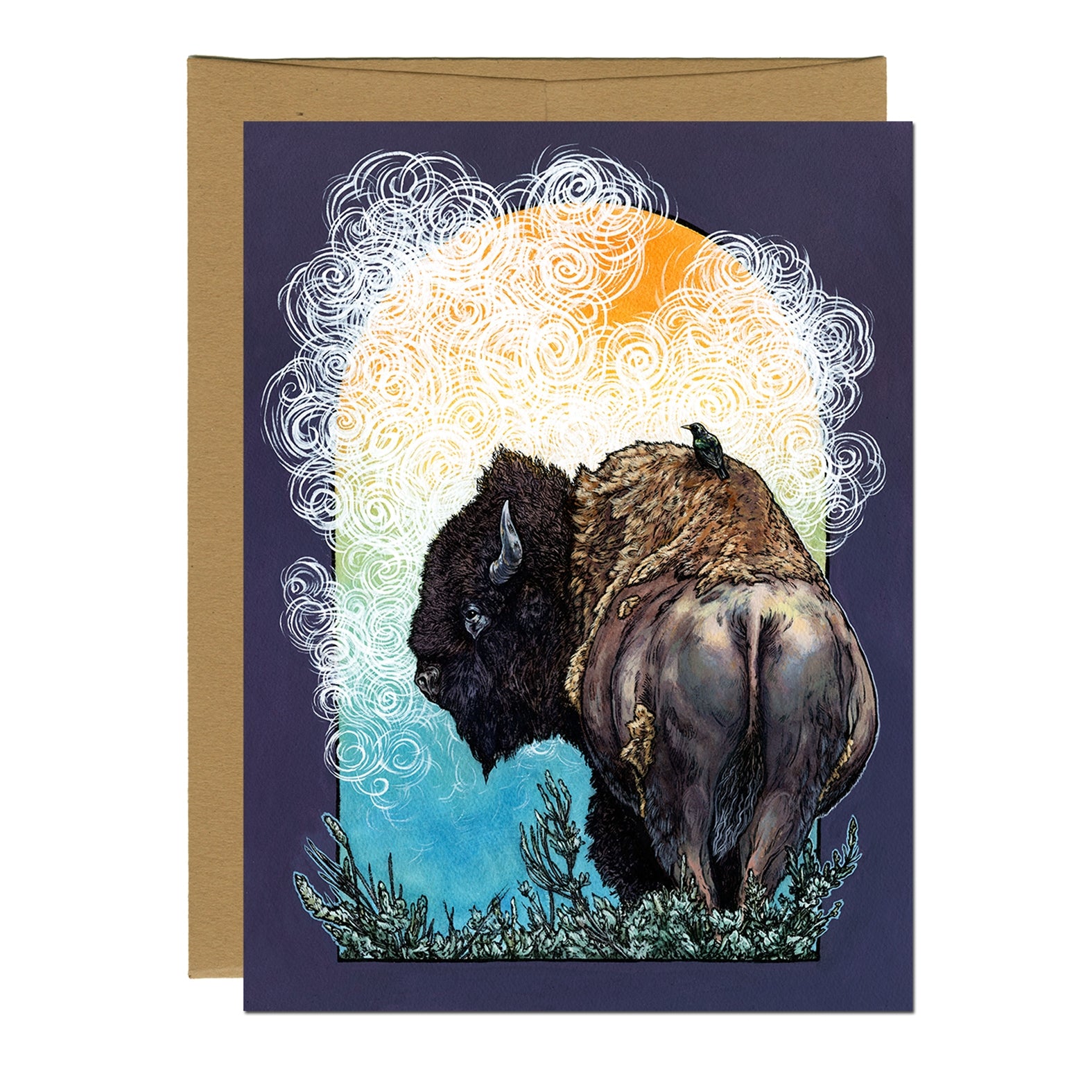 Bison Greeting Card