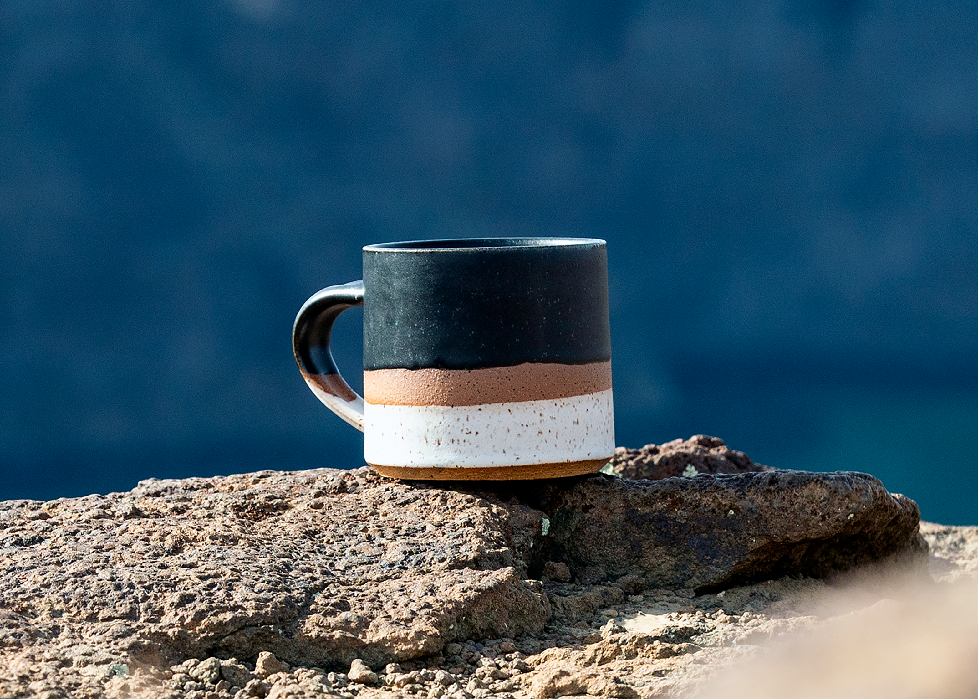 Black and White Glazed Mugs