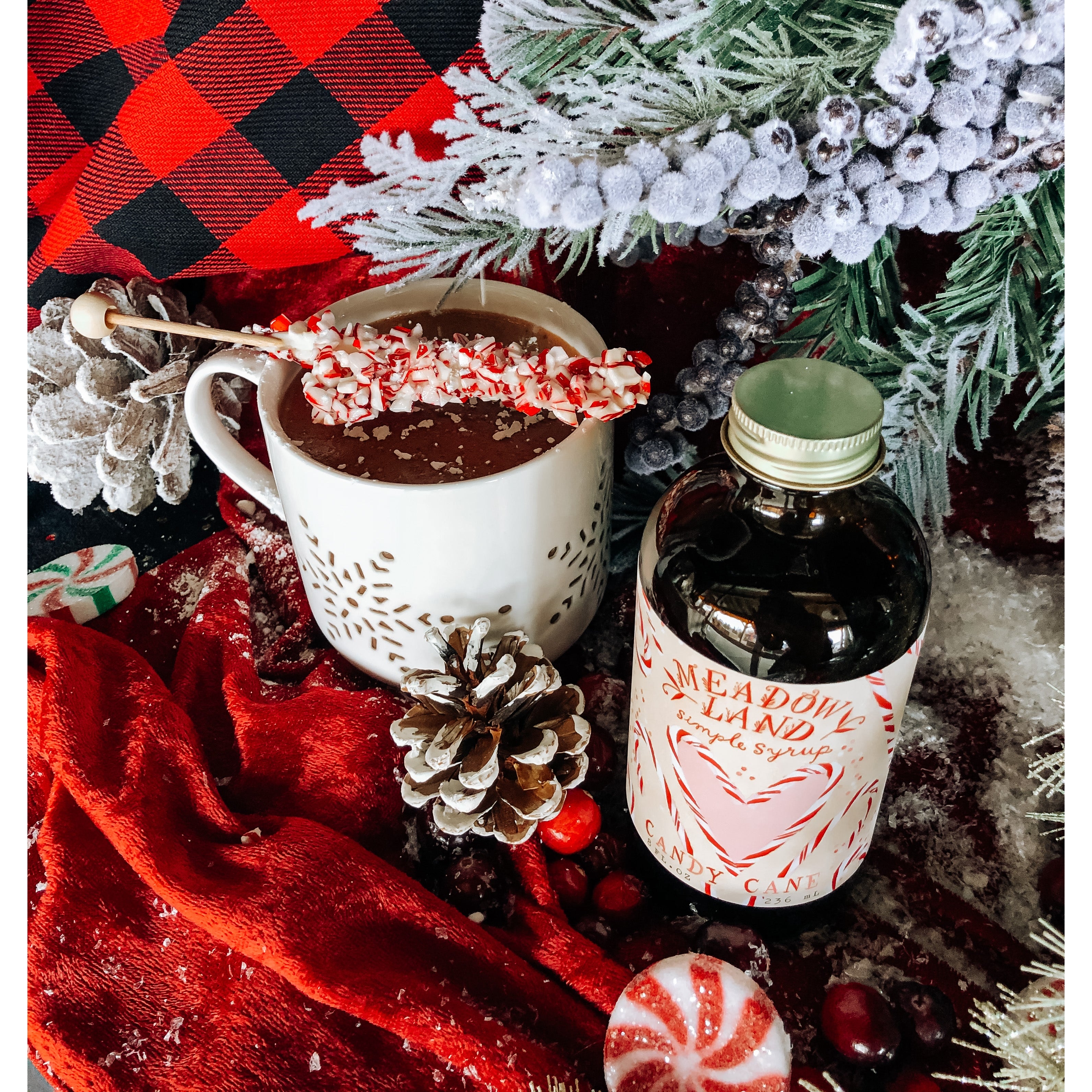 8 oz Candy Cane Simple Syrup