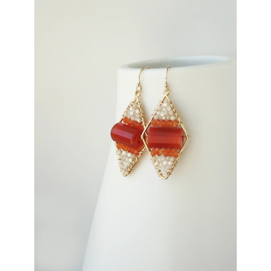 Carnelian Rhombus Earrings