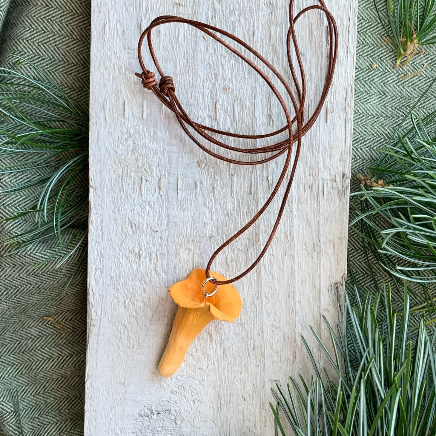 Chanterelle Mushroom Necklace