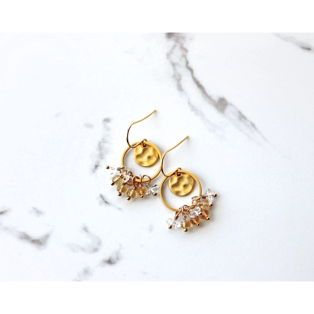 Citrine Disc Earrings (Pre Order)