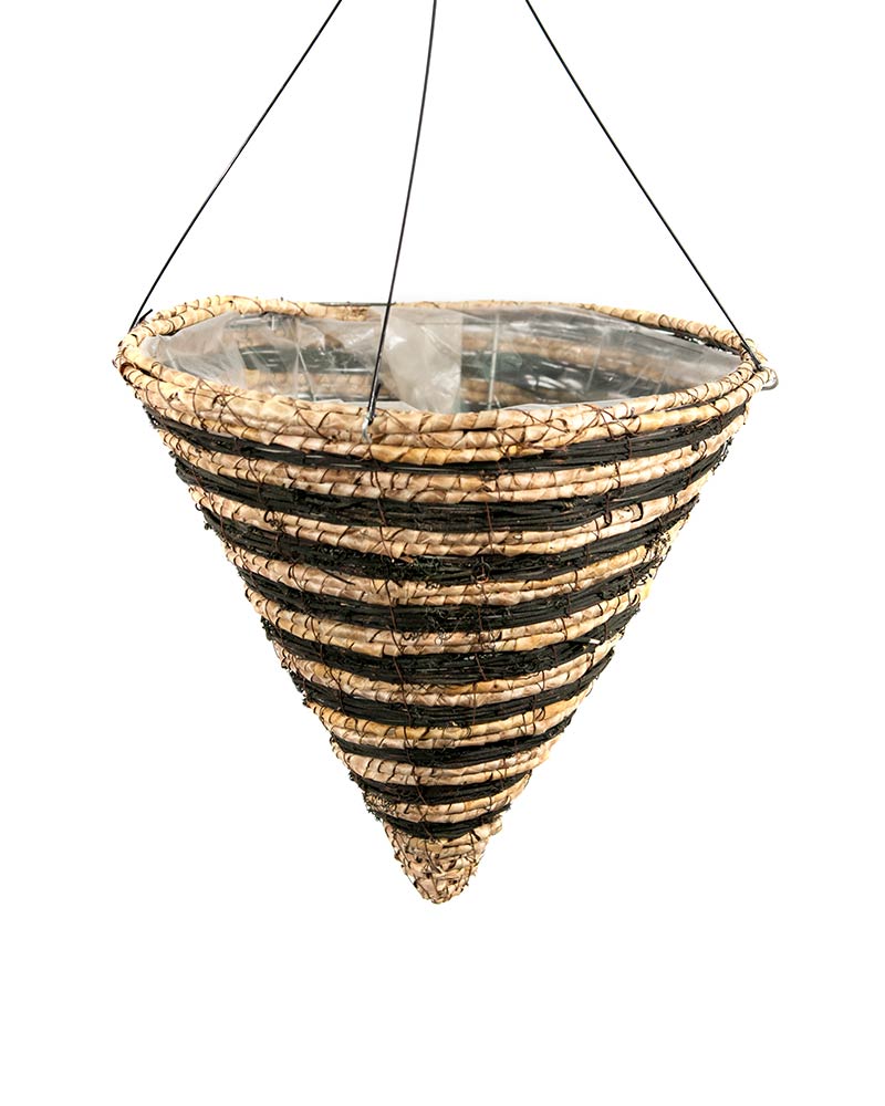 Cone Wood Woven Hanging Basket, Natural, 12in Blackhawk