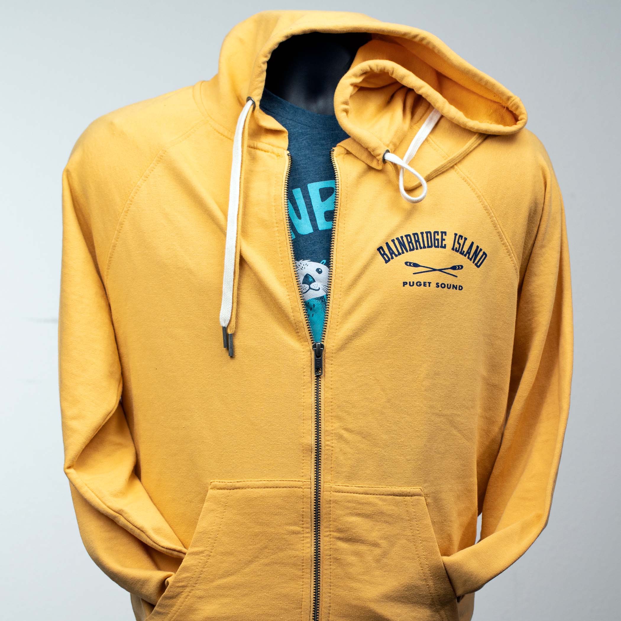 Bainbridge Island Crossed Oars Puget Sound Hoodie | Royal Yellow