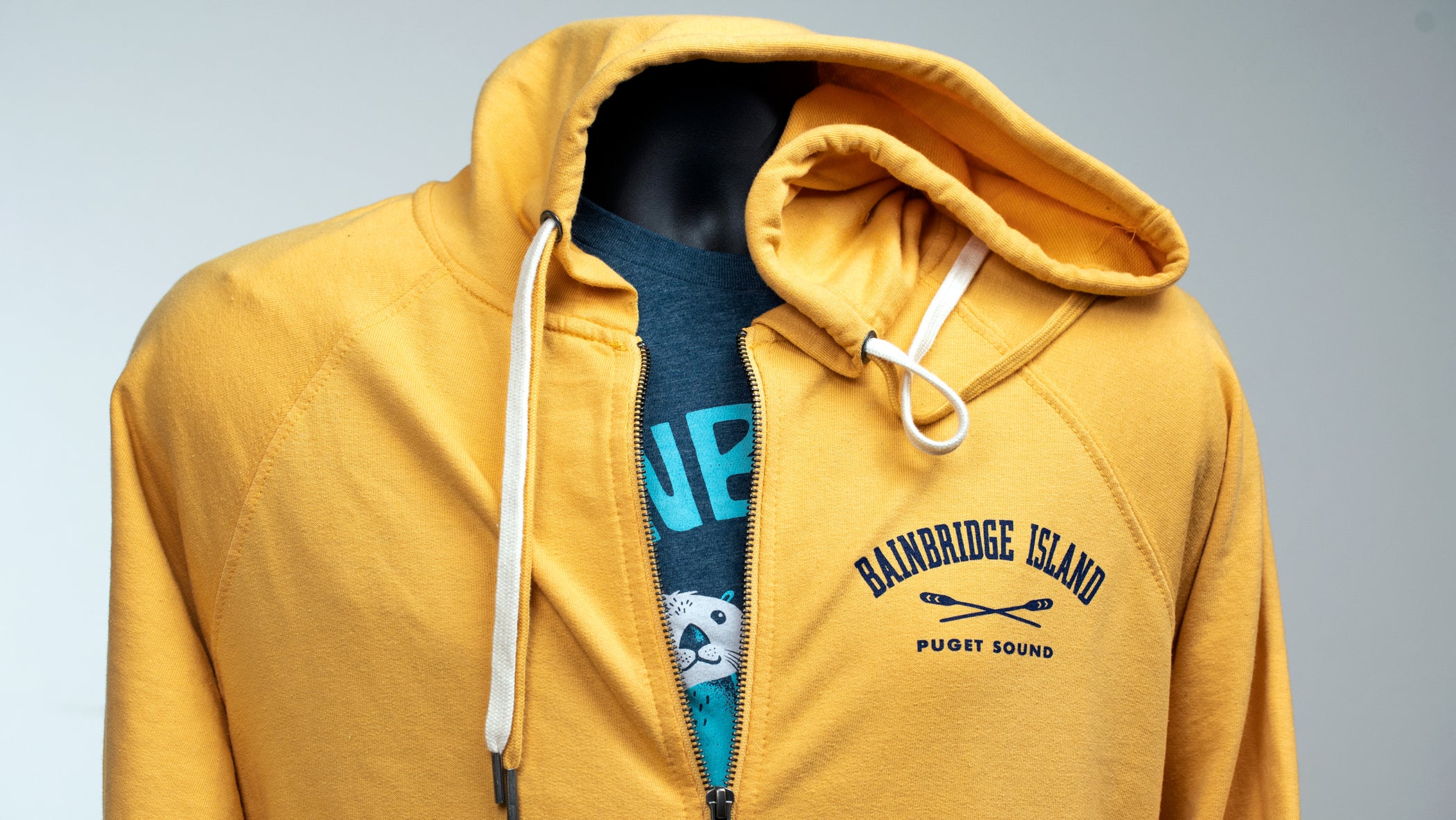 Bainbridge Island Crossed Oars Puget Sound Hoodie | Royal Yellow