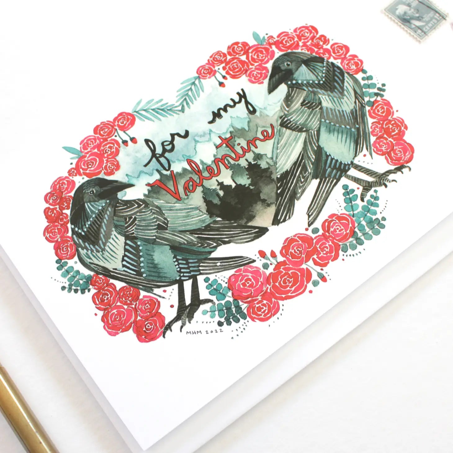 Crow Valentine's Day Card - Be My Valentine