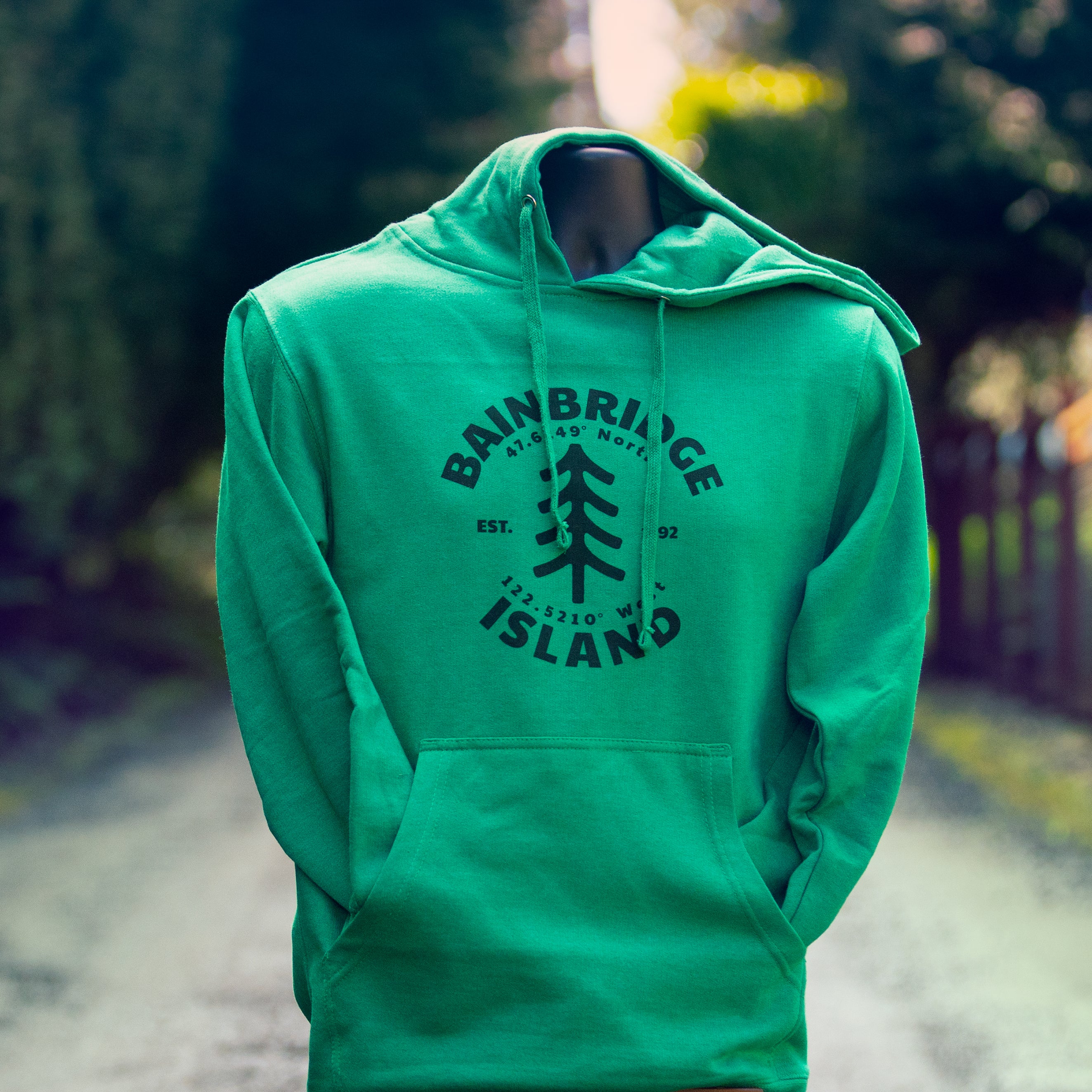 Bainbridge Island Tree Ring Hoodie | Heather Green