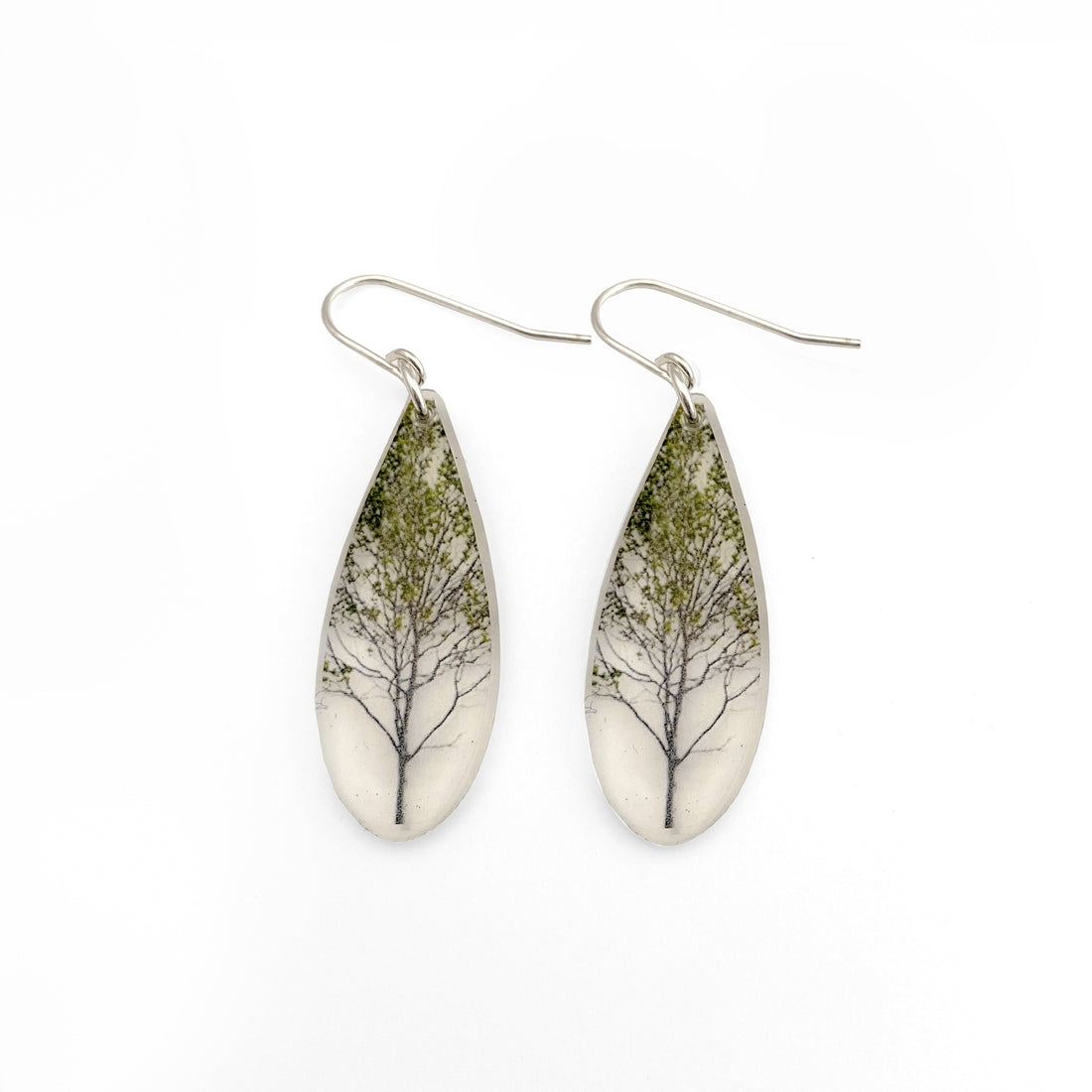 Drip Green Trees Earrings