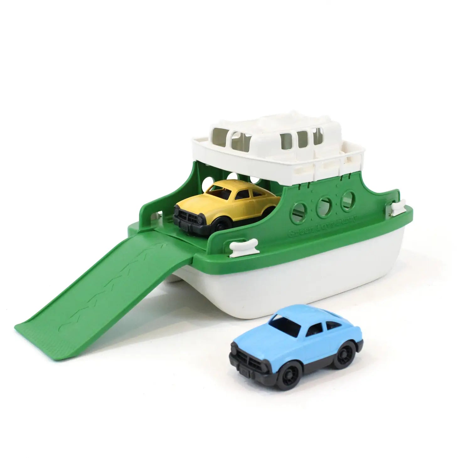 Green and White Ferry Boat Toy