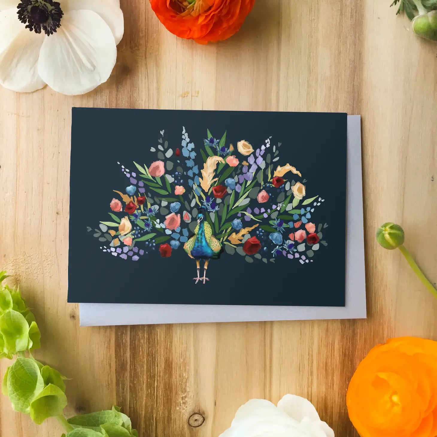 Floral Peacock | Greeting Card