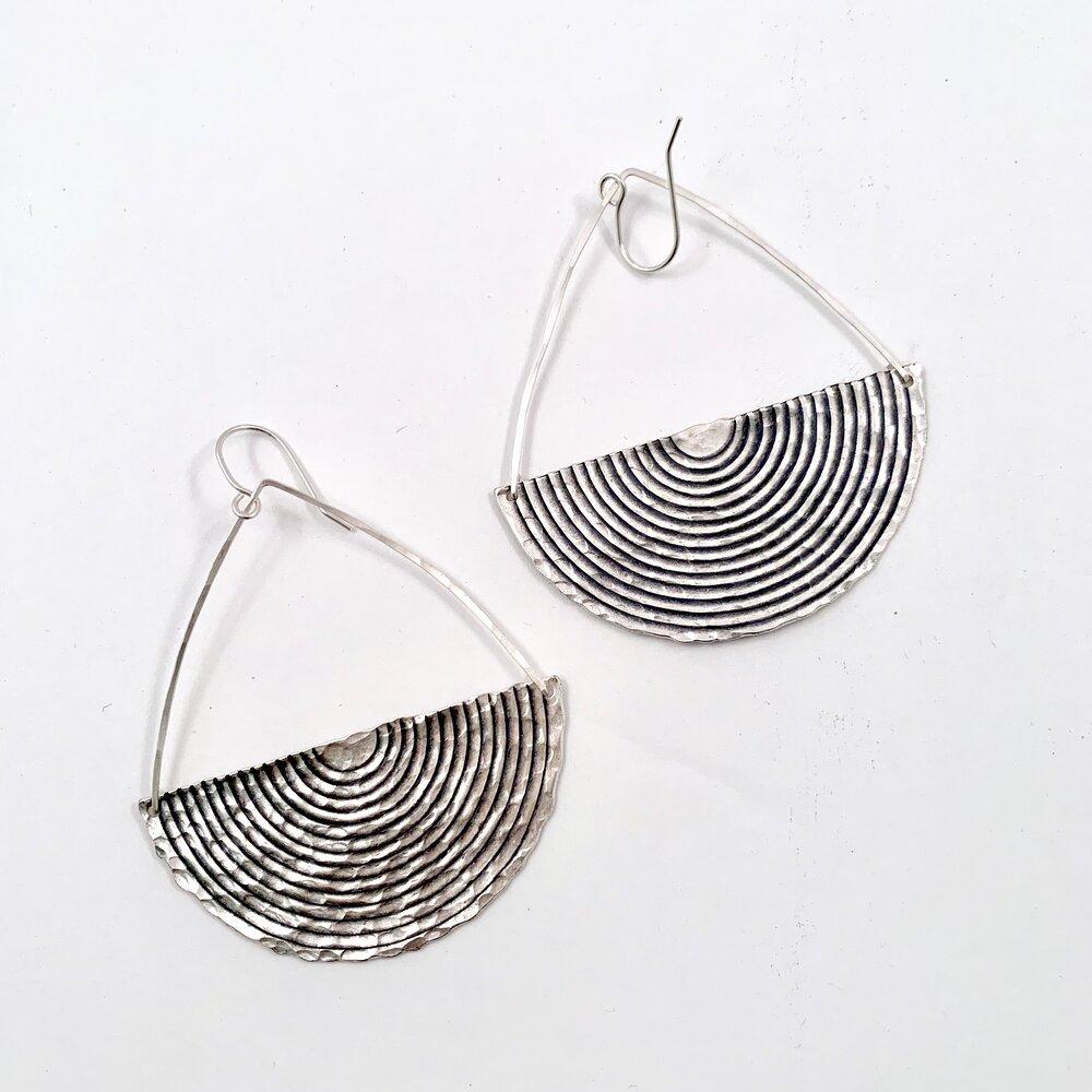 Wave Earrings Silver Finish