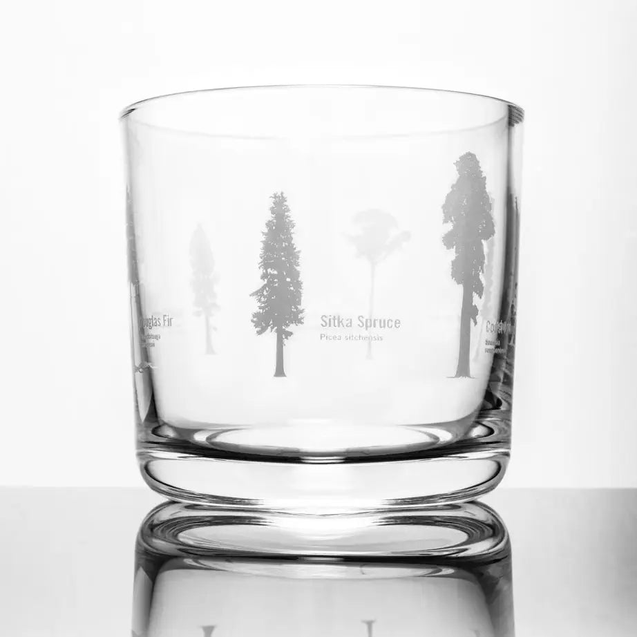 Forest Giants Whiskey Glass  Gold Foil